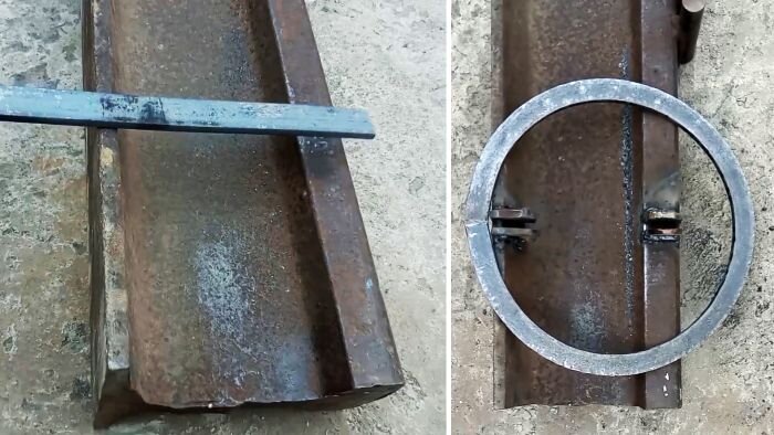Как согнуть полосу на ребро в кольцо